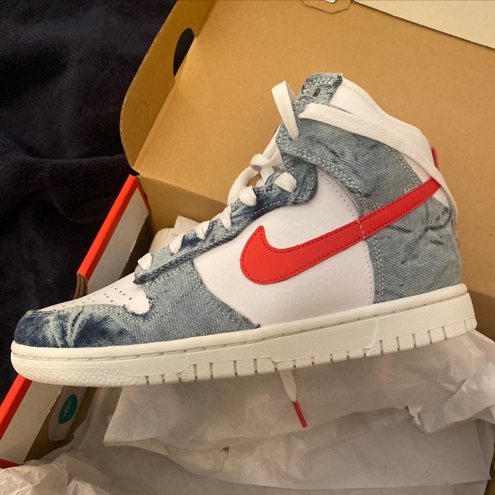 Nike Dunk High Washed Denim 2022 - Picture 2 of 6